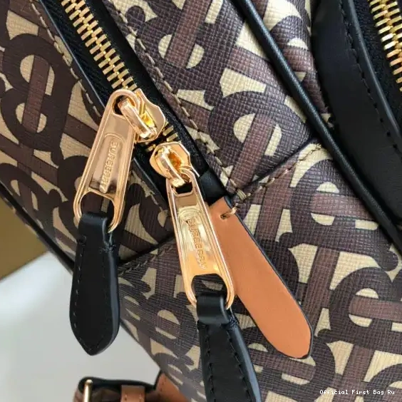 Official First Bag Ru TMONOGRAM BURBERRY E-CANVAS PRINT BACKPACK STRIPE 0611